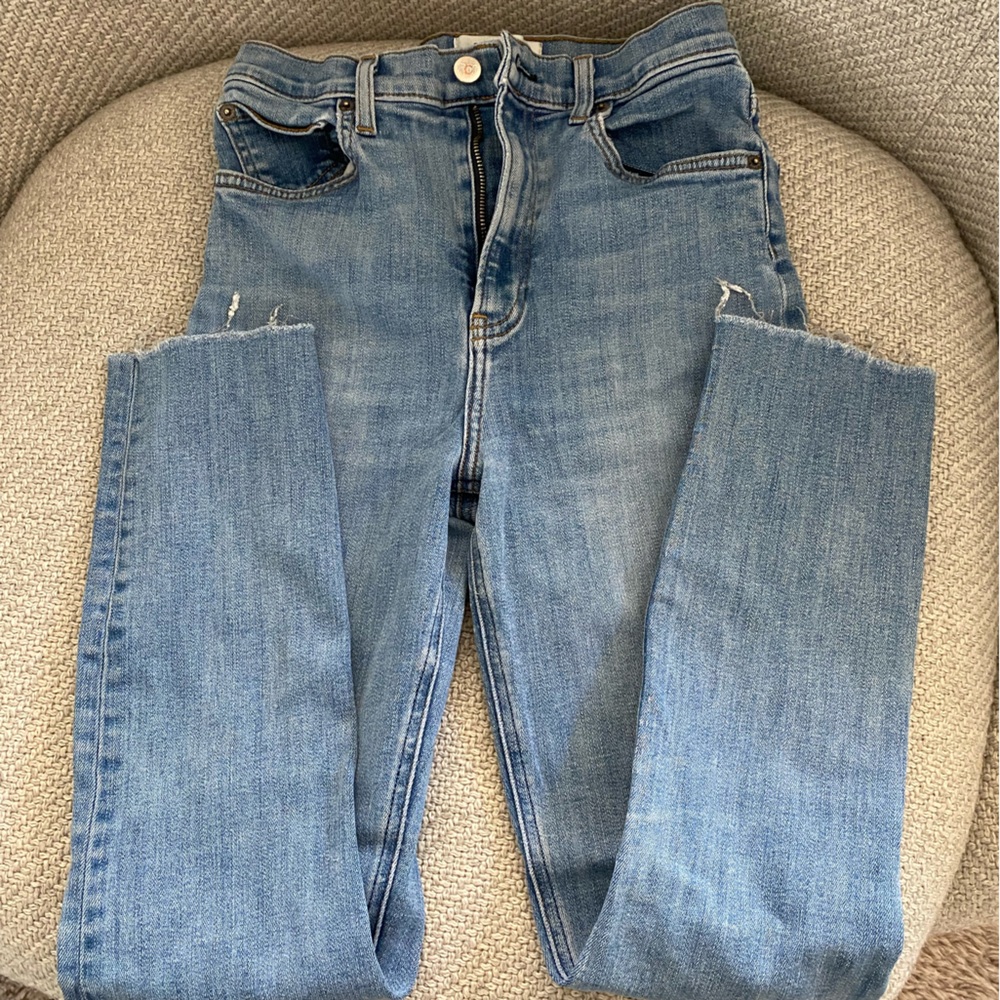 Reformation Skinny Jean Raw Hem sz 26